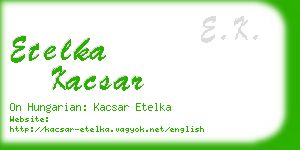 etelka kacsar business card